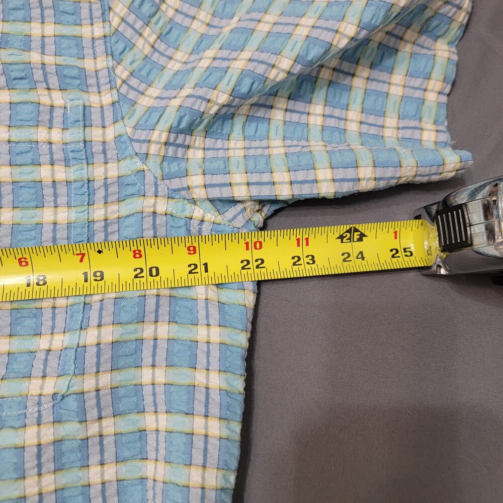 Patagonia Seersucker Plaid Short Sleeve Button Front Lightweight Outdoor Shirt - Picture 5 of 9